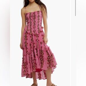 Free People  Striped Floral Tiered Midi Dress Nordstrom